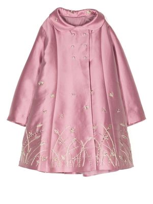 SHATHA ESSA embroidered double-breasted dress - Pink
