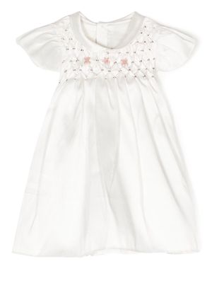 SHATHA ESSA embroidered midi dress - White