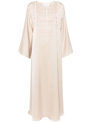 SHATHA ESSA grid-embellished maxi dress - Neutrals
