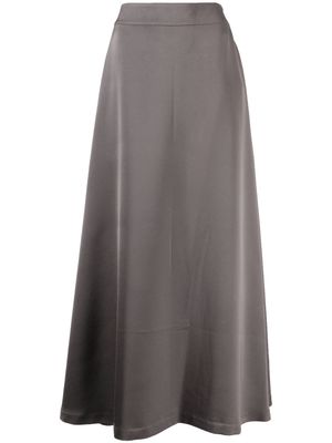 SHATHA ESSA high-waist A-line midi skirt - Grey