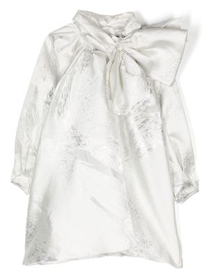 SHATHA ESSA metallic-embroidery silk dress - Grey