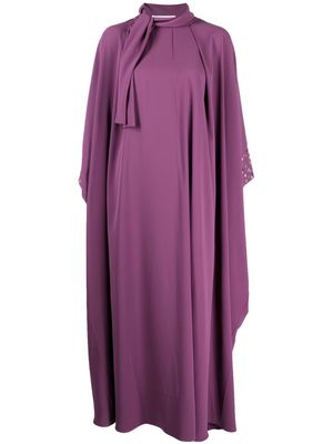 SHATHA ESSA sequin-embellished long-sleeve maxi dress - Purple