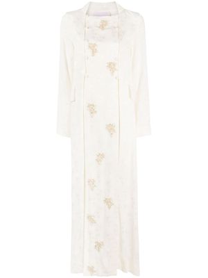 SHATHA ESSA sequin-embellished midi dress - White