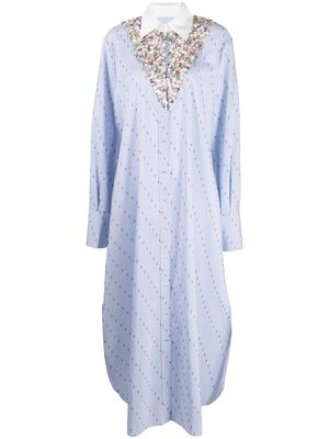 SHATHA ESSA sequin-embellished shirt dress - Blue