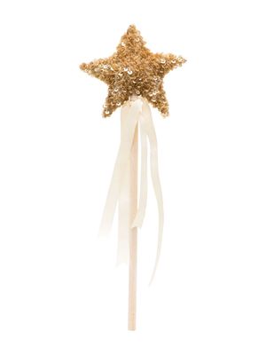 SHATHA ESSA sequin-embellished star wand - Gold