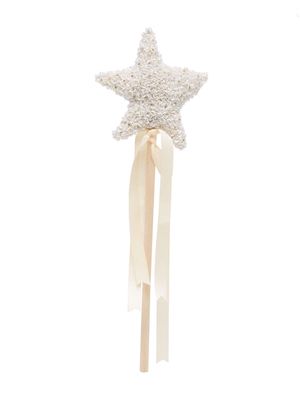 SHATHA ESSA sequin-embellished star wand - White