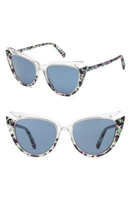 SHAUNS CALIFORNIA Troon 54mm Polarized Cat Eye Sunglasses in Lotus Crystal /Blue Gradient