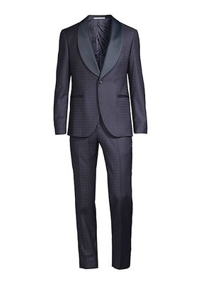 Shawl Collar Houndstooth Evening Suit