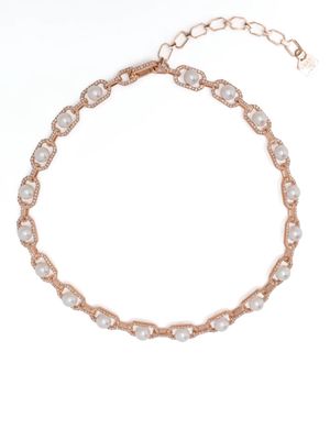 SHAY 18kt rose gold pearl and diamond necklace