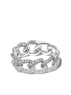 SHAY 18kt white gold diamond link ring - Silver