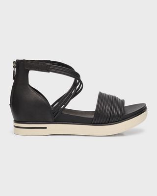 Shea Leather Crisscross Comfort Sandals