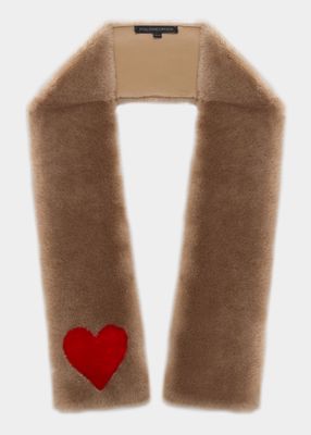 Shearling Heart Pull-Through Scarf