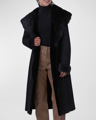 Shearling Lamb Coat With Toscana Collar And Cuff