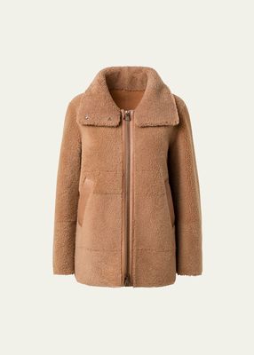 Shearling Leather-Trim Jacket
