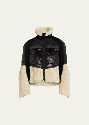 Shearling Puffer Hybrid Zip Jacket