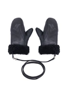 Shearling Tie Mittens