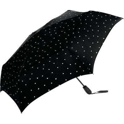 ShedRain Polka Dot Auto Open Compact Umbrella in Pearl District 