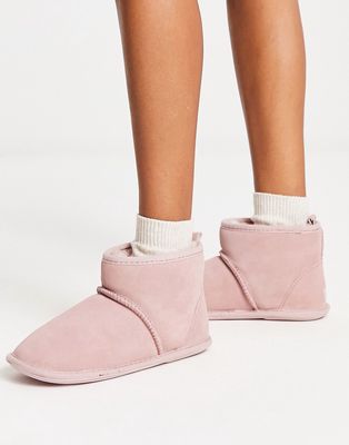 Sheepskin by Totes boot slippers in pink