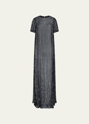 Sheer Maxi Dress with Grommet Detail