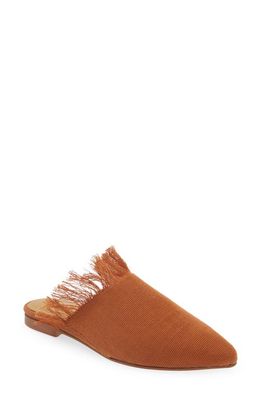 SHEKUDO Lokossa Frayed Pointed Toe Mule in Burnt Orange