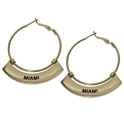 Shelby & Grace Miami Hurricanes Weller Gold Hoop Earrings