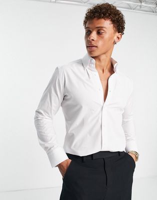 Shelby & Sons Chilwell button down shirt in white