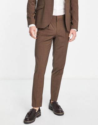 Shelby & Sons merrion slim fit pants in brown