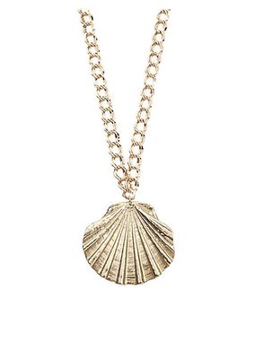 Shella 14K-Gold-Plated Clamshell Pendant Necklace