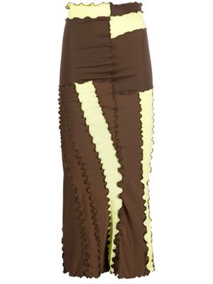 sherris high-waisted multi-panel skirt - Brown