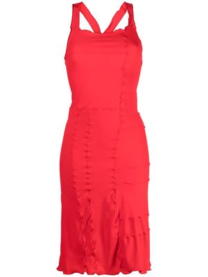 sherris patchwork-design sleeveless dress - Red