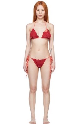 Sherris Pink & Red Nylon Bikini