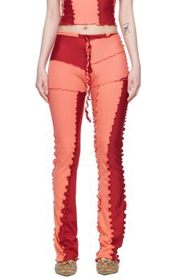 Sherris Pink & Red Nylon Lounge Pants