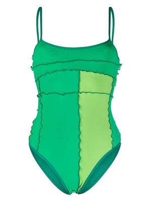 sherris ruffle-trim sleeveless swimsuit - Green