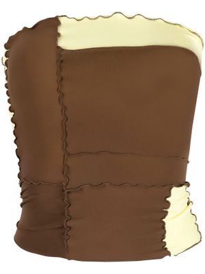 sherris strapless multi-panel top - Brown