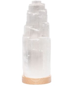 she's lost control large Selenite crystal lamp - White