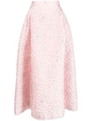 SHIATZY CHEN A-line jacquard midi skirt - Pink