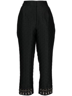 SHIATZY CHEN embroidered-pearl cropped trousers - Black