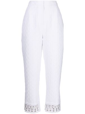 SHIATZY CHEN embroidered-pearl cropped trousers - White
