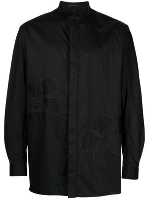 SHIATZY CHEN floral-embroidered cotton shirt - Black