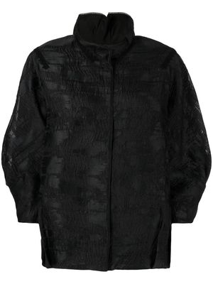 SHIATZY CHEN full-jacquard stand-up collar jacket - Black