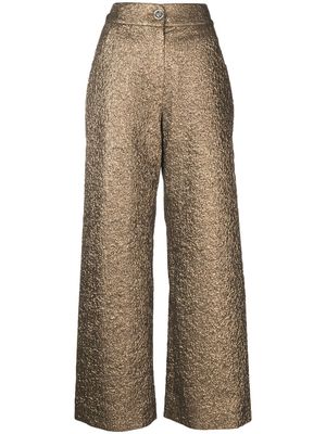 SHIATZY CHEN Genisis metallic textured trousers - Gold