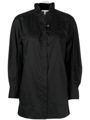 SHIATZY CHEN lace-collar detail shirt - Black
