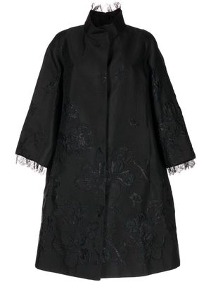 SHIATZY CHEN lace-collar embroidered coat - Black