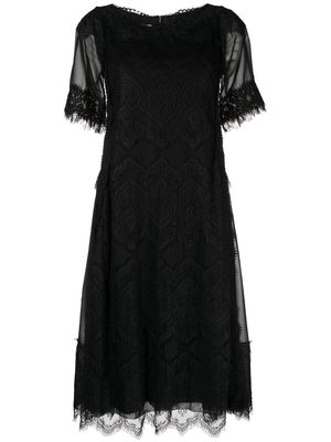 SHIATZY CHEN lace-design midi dress - Black