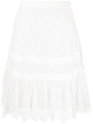 SHIATZY CHEN lace knee-length skirt - White