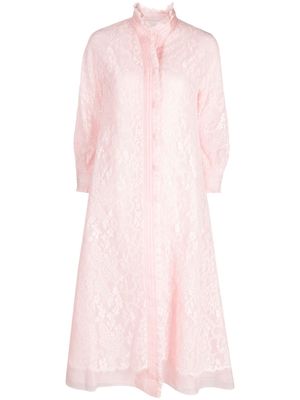 SHIATZY CHEN lace pleated single-breasted coat - Pink
