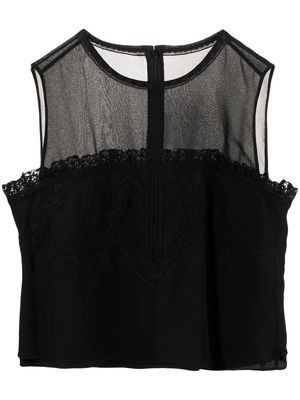 SHIATZY CHEN lace ruffle-detail blouse - Black