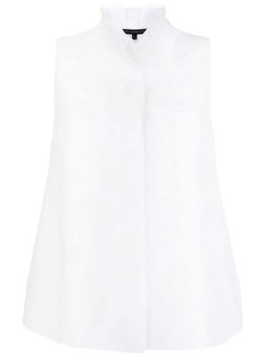 SHIATZY CHEN lace-trim sleeveless shirt - White