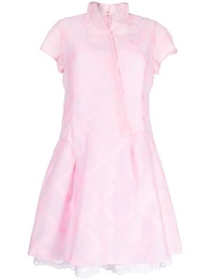 SHIATZY CHEN lace-underlay cotton dress - Pink