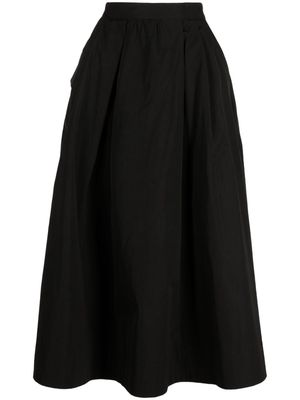 SHIATZY CHEN logo-embroidered asymmetric midi skirt - Black